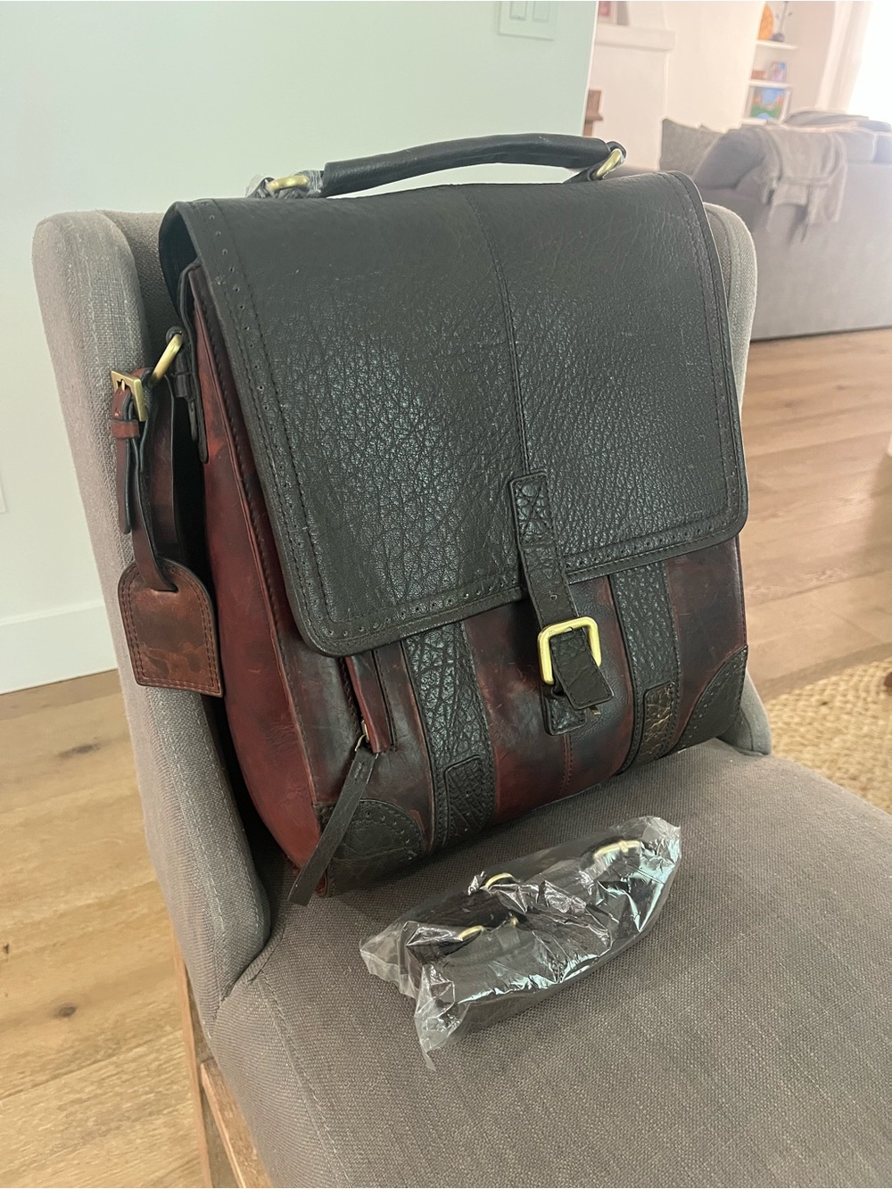 Brown Leather Wine Case/Tote